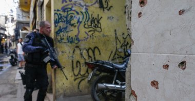 Members of the Police carry out a police operation against a gang of drug traffickers, in a favela of Rio de Janeiro, Brazil, May 6, 2021. (EPA Photo)