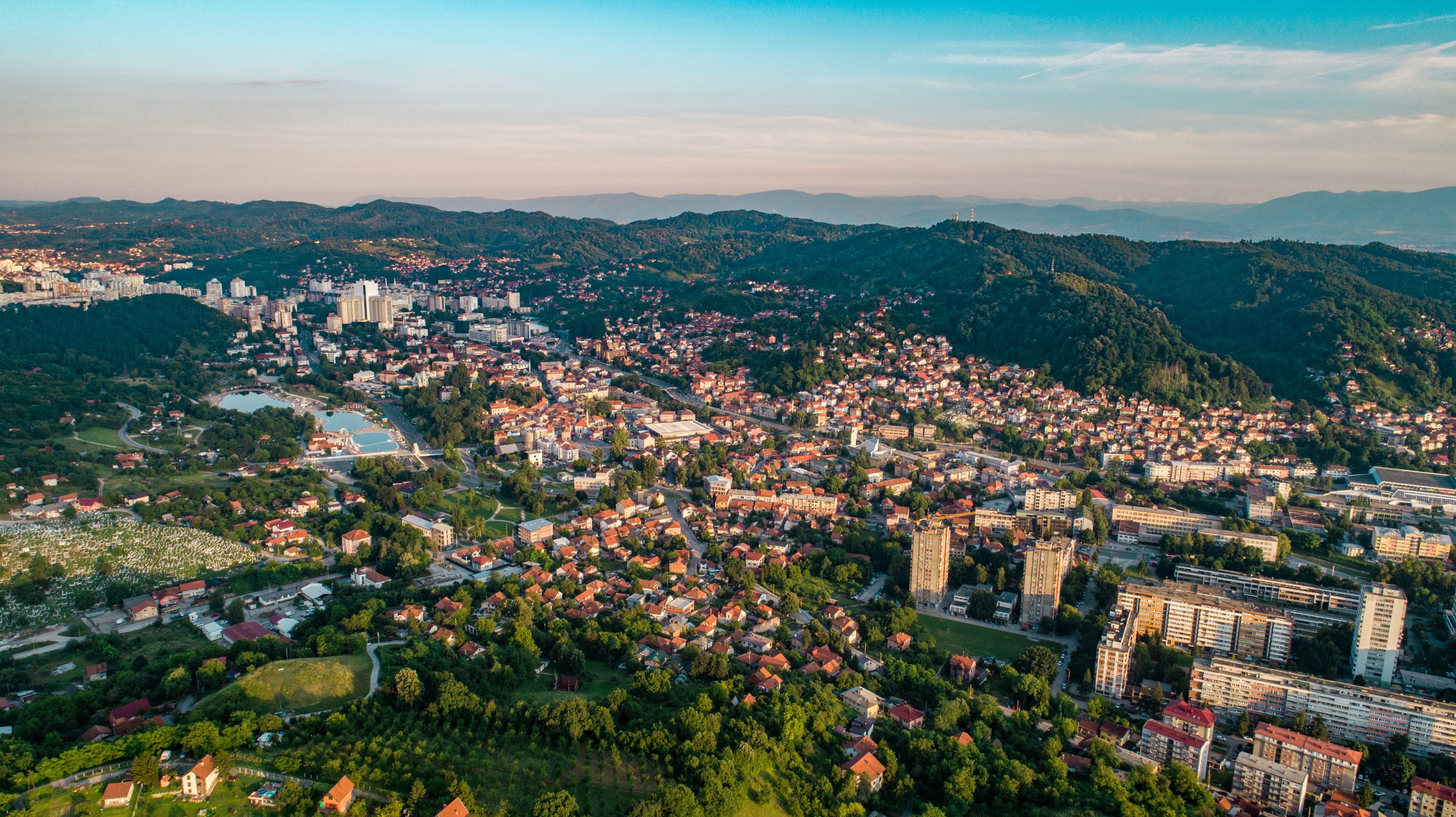An aerial view of Tuzla city in Bosnia-Herzegovina. (Shutterstock Photo)