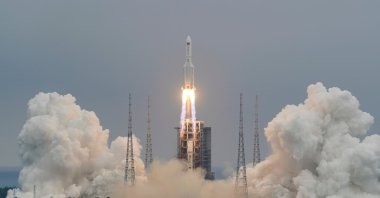 The Long March-5B Y2 rocket takes off, in Hainan, China, April 29, 2021. (REUTERS PHOTO)