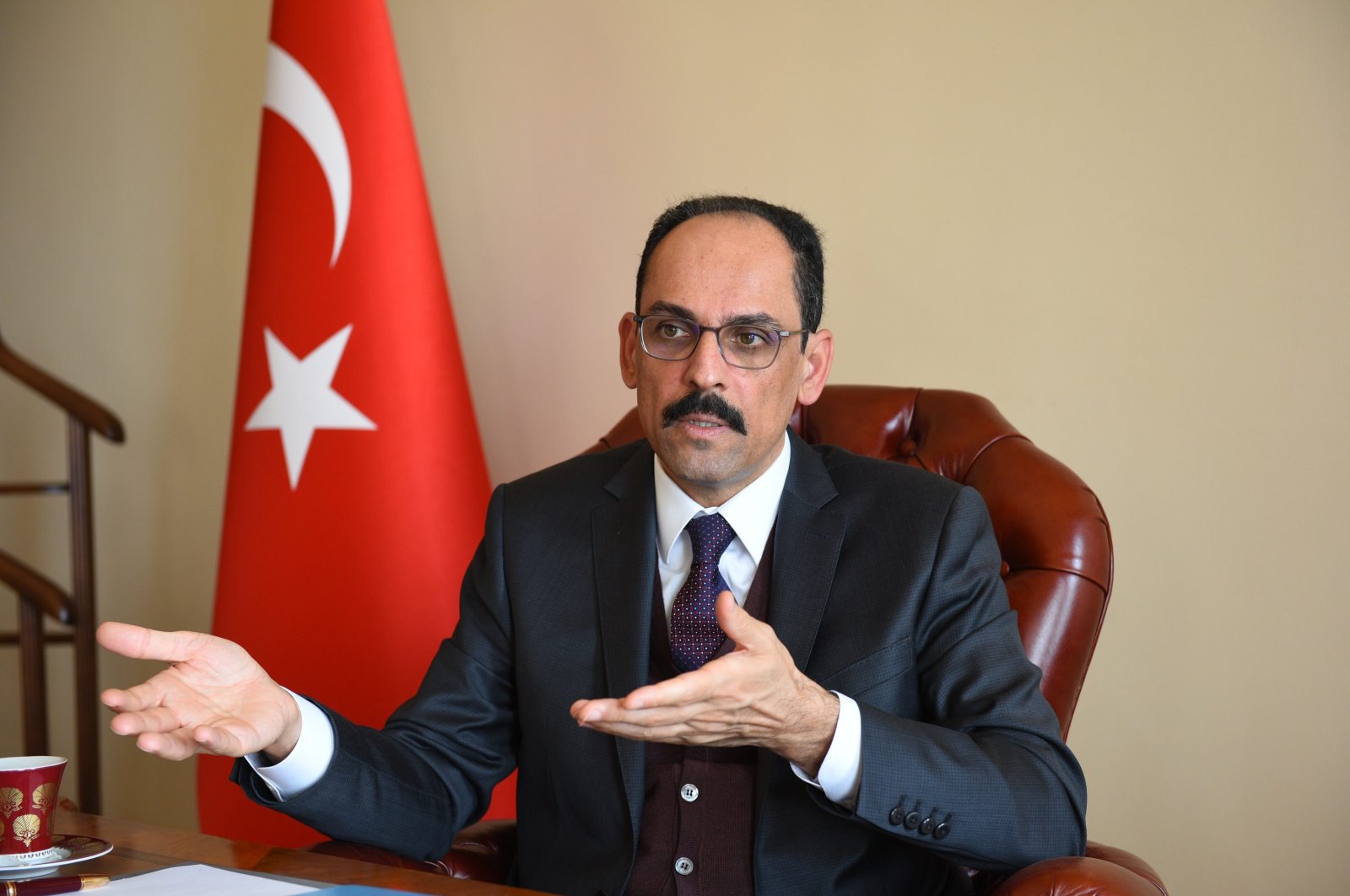 Presidential Spokesperson Ibrahim Kalın speaks during an interview in Ankara, Turkey, March 2, 2021. (Sabah Photo)