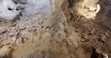 The Guattari Cave in San Felice Circeo, south of Rome, May 8, 2021  (Italian Ministry of Culture / AFP Photo)