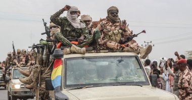 Chadian soldiers celebrate as they return from battle, D'Jamena, Chad, May 9, 2021. (AFP Photo) 