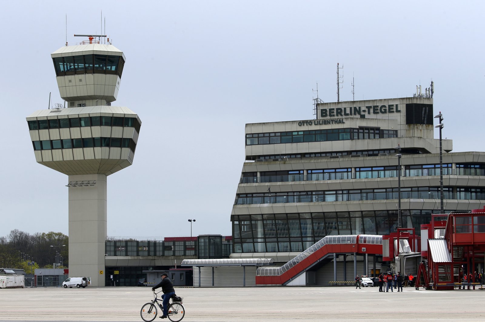 A general view of the main building and the control tower from the tarmac during the media tour at the former Berlin Tegel airport as the city's authorities are planning to build there more than 5,000 apartments, in Berlin, Germany, May 4, 2021. (Reuters Photo)