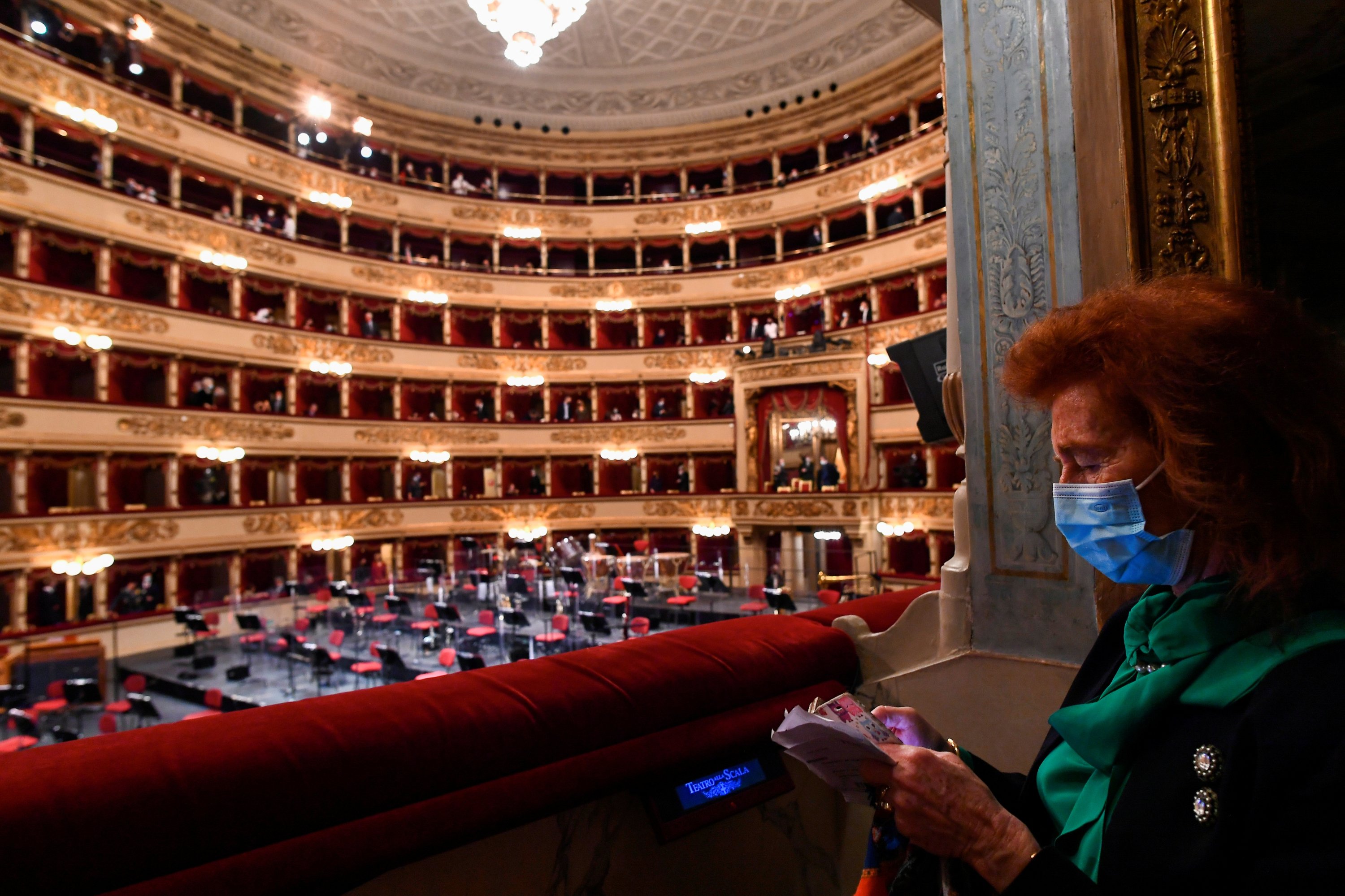 People take their seats at the La Scala opera house, Milan, Italy, May 10, 2021. (REUTERS Photo)
