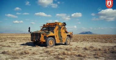 A screengrab from a video shows the BMC Vuran seen during the test-firing. (Courtesy of SSB via AA)