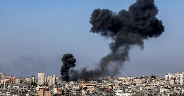 Smoke billows following Israeli airstrikes on Gaza City, Palestine on May 12, 2021. (AFP Photo)
