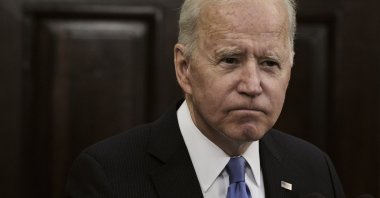 U.S. President Joe Biden speaks about the Colonial Pipeline hacking incident, in the Roosevelt Room at the White House in Washington, D.C., U.S., May 13, 2021. (EPA Photo)