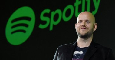 Daniel Ek, CEO of Swedish music streaming service Spotify, poses for photographers at a press conference in Tokyo, Japan, Sept. 29, 2016.  (AFP Photo)