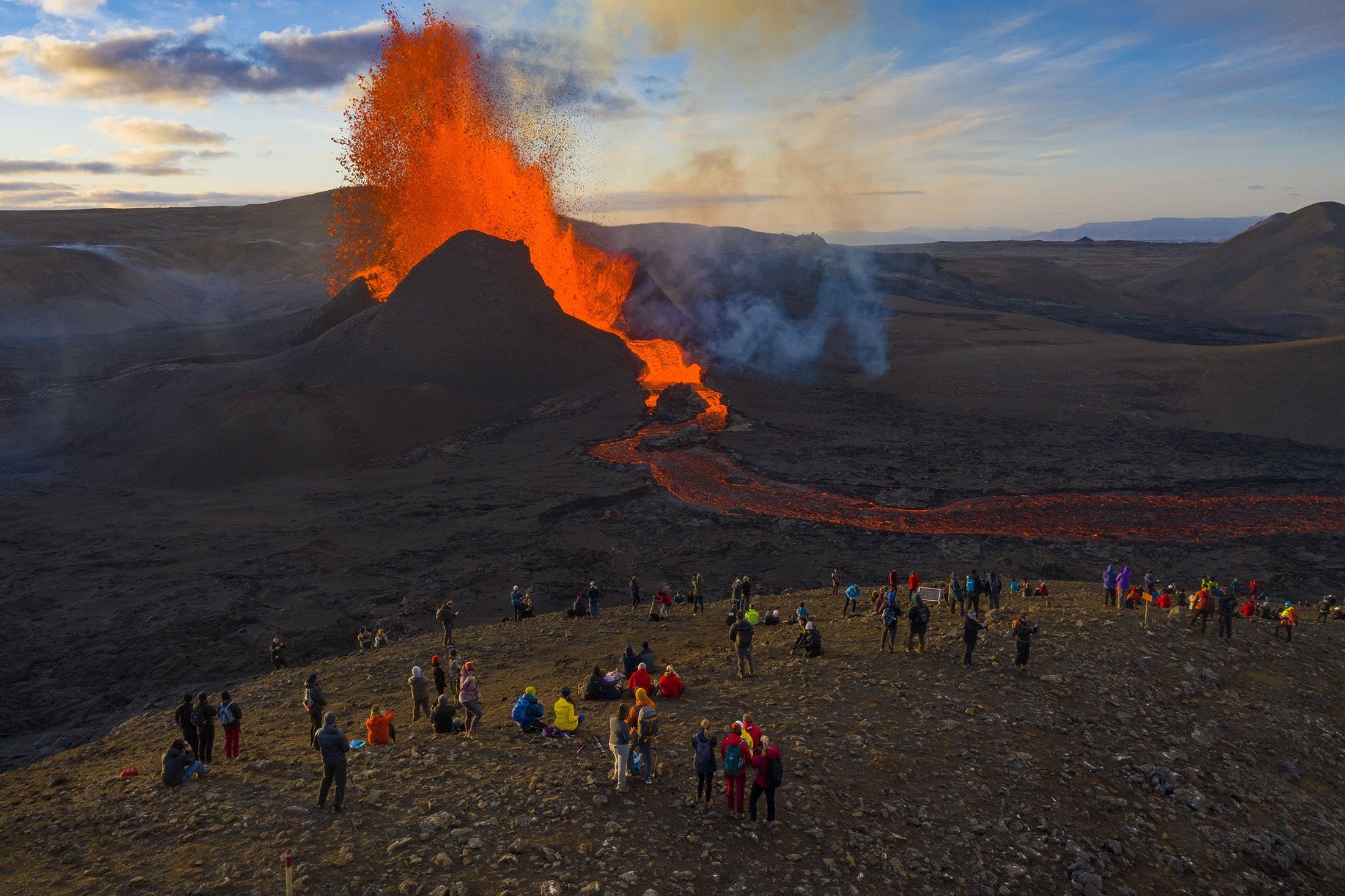 can you visit the active volcano in iceland