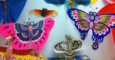 A selection of kites on display at the Istanbul Kite Museum, Istanbul, Turkey. (Sabah File Photo)