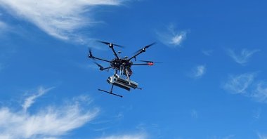 A mini drone carrying Troy Teknoloji Savunma ammunition is seen in the photo provided on May 16, 2021. (Photo by Troy Teknoloji Savunma via AA)
