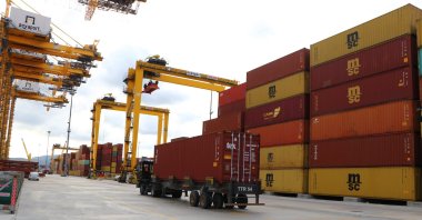 Containers at a port in the northwestern province of Tekirdağ, Turkey, Dec. 23, 2020. (AA Photo)