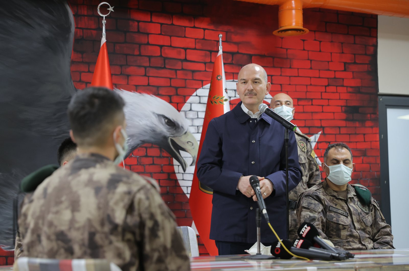 Interior Minister Süleyman Soylu is seen during his visit to Yüksekova Police Special Operations Center in Hakkari, Turkey, May 12, 2021. (AA Photo)
