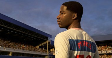 Kiyan Prince is seen in this FIFA21 in-game still. (Courtesy of EA Sports / Handout via Reuters)