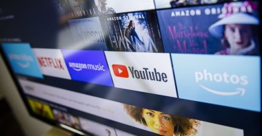 The logos of some leading streaming services are displayed on a television, Berlin, Germany, Feb. 21, 2020. (Photo by Getty Images)