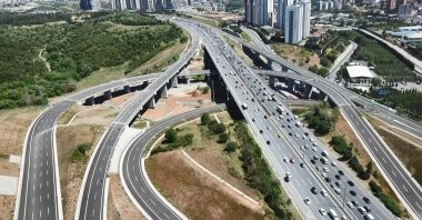 An aerial image showing parts of newly completed last section of Northern Marmara Motorway located in northwestern Turkey, May 19, 2021. (DHA Photo)