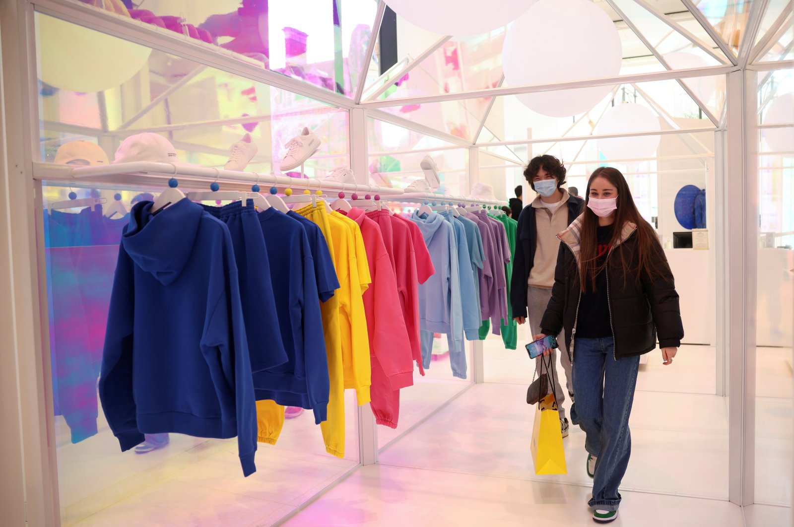 People shop in Selfridges department store on Oxford street, as the coronavirus disease (COVID-19) restrictions ease, in London, Britain, April 12, 2021. (Reuters Photo)