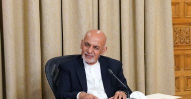 A handout picture made available by the Afghan Presidential Palace shows Afghan President Ashraf Ghani during a meeting with the German Foreign Minister Heiko Maas (not pictured), Kabul, Afghanistan, April 29, 2021. (EPA Photo)