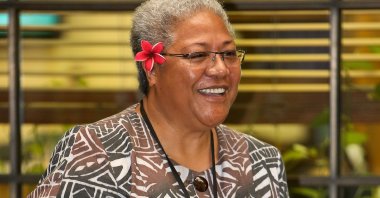 Samoa's Prime Minister-elect Fiame Naomi Mata'afa speaks during the Pacific Parliamentary and Political Leaders Forum at Parliament on April 18, 2013 in Wellington, New Zealand. (Getty Images)
