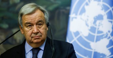 U.N. Secretary-General Antonio Guterres attends a news conference following talks with Russian Foreign Minister Sergei Lavrov in Moscow, Russia, May 12, 2021. (Reuters Photo)