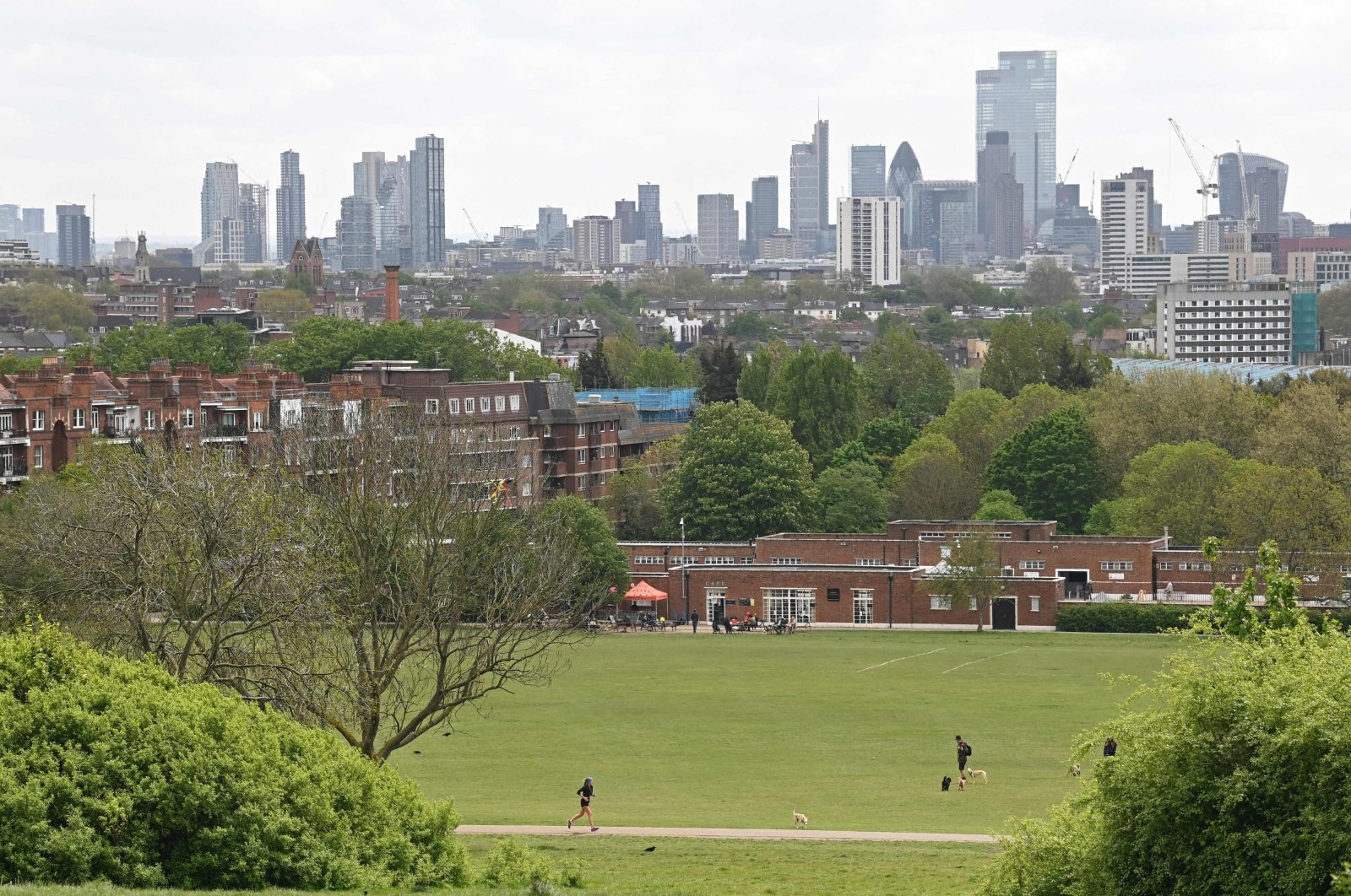 The London skyline is pictured from Hampstead Heath in London, the U.K., May 12, 2021. (AFP Photo)