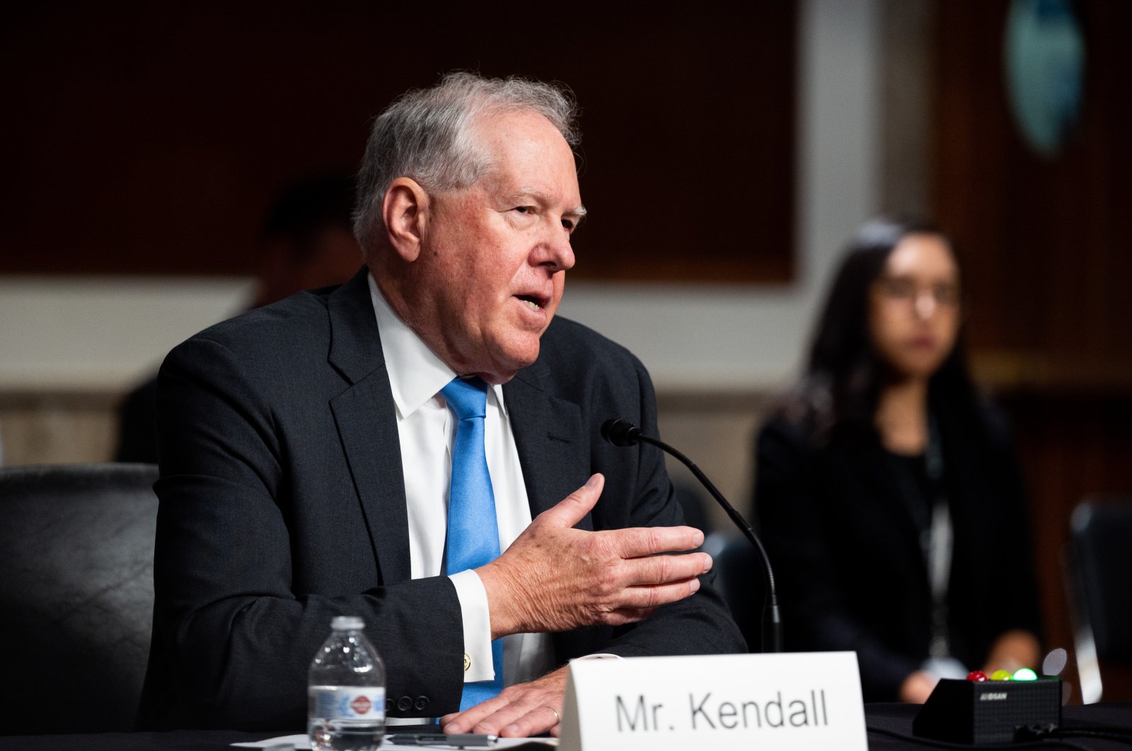 Frank Kendall III, the nominee for secretary of the Air Force, speaks at a hearing of the Senate Armed Services Committee, Washington, D.C., U.S, May 25, 2021. (Reuters Photo)