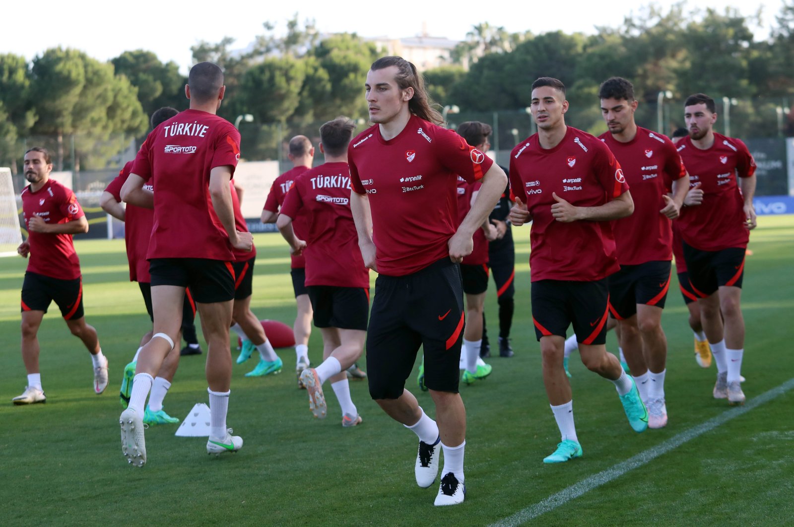 Turkish national team players attend a training session ahead of the Euro 2020, Antalya, southern Turkey, May 25, 2021. (DHA Photo)