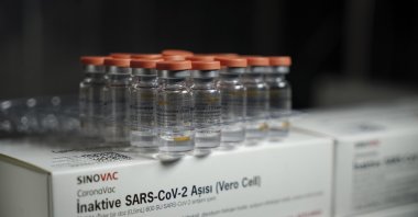 Bottles of CoronaVac vaccine at a Health Ministry storage unit in the capital Ankara, Turkey, May 27, 2021. (DHA PHOTO) 
