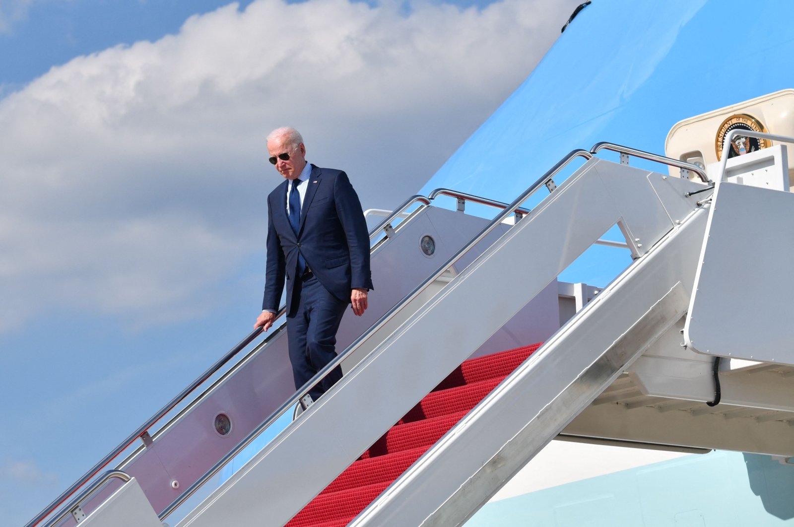 U.S. President Joe Biden steps off Air Force One upon arrival at Andrews Air Force Base in Maryland, U.S., May 27, 2021. (AFP Photo)