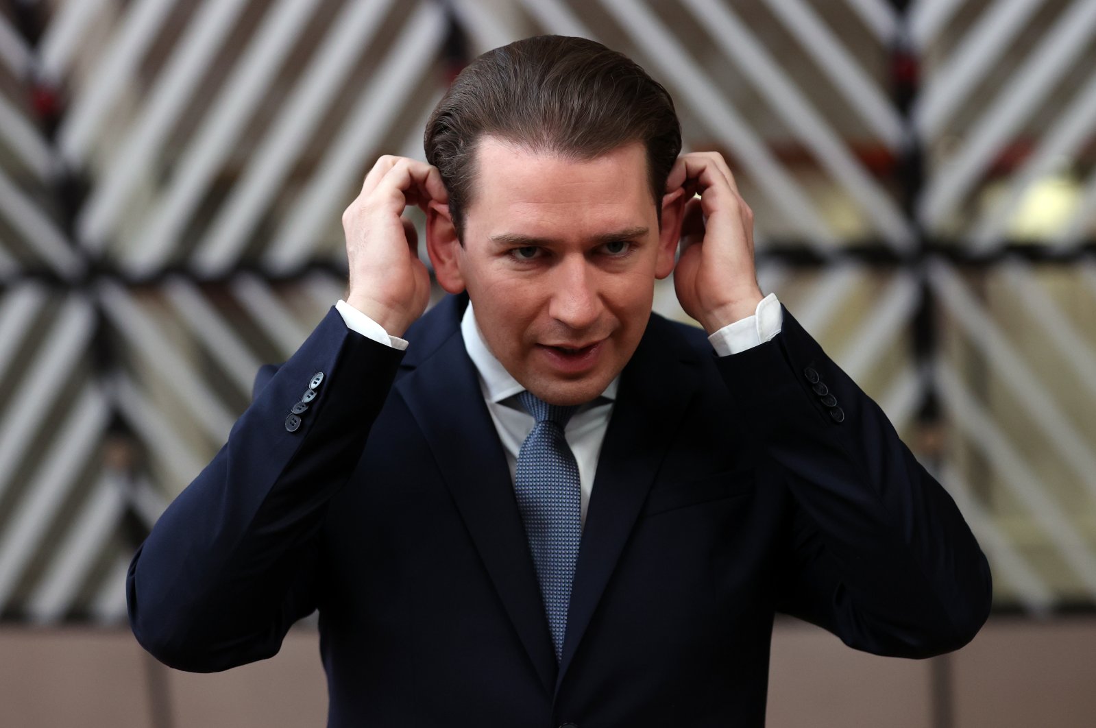 Austrian Chancellor Sebastian Kurz arrives on the second day of the EU summit at the European Council building in Brussels on May 25, 2021. (AA Photo)