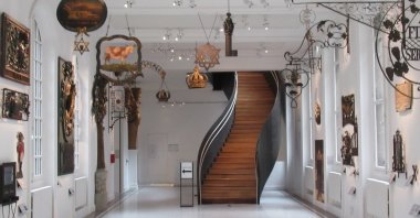 A view of the exhibition area of historical shop signs in the Carnavalet Museum, France. (DPA Photo) 