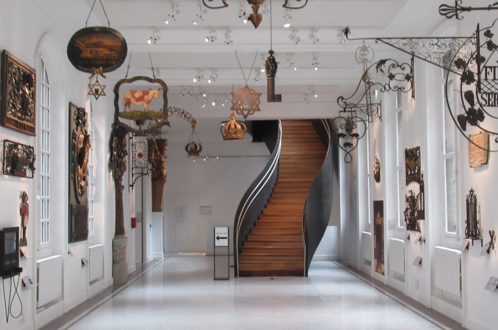 A view of the exhibition area of historical shop signs in the Carnavalet Museum, France. (DPA Photo) 