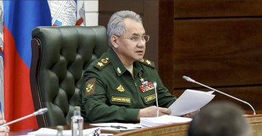 In this handout photo released by the Russian Defense Ministry Press Service, Russian Defense Minister Sergei Shoigu speaks during a meeting with high-level military officials in Moscow, Russia, May 31, 2021. (AP Photo)