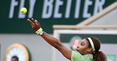 Serena Williams in action during the French Open second-round match against Mihaela Buzarnescu, Paris, France, June 2, 2021. (EPA Photo)