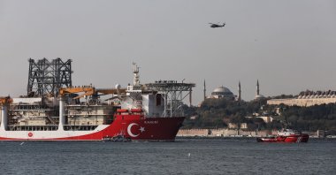 Turkey's third drillship Kanuni seen with the Topkapı Palace in the background, Istanbul, Turkey, Nov. 13, 2020. (Photo by Getty Images)