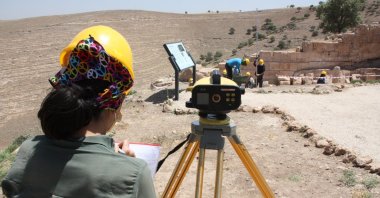 Zerzevan Castle, also known as Samachi Castle, is a ruined Eastern Roman castle and former important military base, it is seen here during an archeological excavation in Diyarbakır province, southeastern Turkey, June 2, 2021. (IHA Photo)