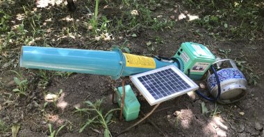 The locally-made product "karga savar," or the crow deterrent in English, is pictured here in Iğdır, eastern Turkey, June 4, 2021. (IHA Photo)
