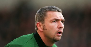 West Bromwich Albion goalkeeper Alan Miller is seen during a League One football match between West Bromwich Albion and Wolverhampton Wanderers at The Hawthorns, in West Bromwich, England, Nov. 29, 1998. (PA via Reuters)