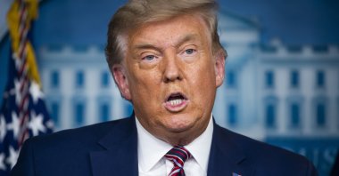 U.S. President Donald J. Trump speaks to the media about 'delivering lower prescription drug prices for all Americans' in the White House Press Briefing Room in Washington, D.C., U.S., Nov. 20, 2020. (EPA-EFE Photo)