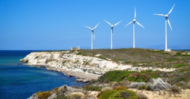 Wind turbines seen in a wind energy farm in this undated file photo, Bozcaada, Çanakkale, northwestern Turkey. (Shutterstock Photo)