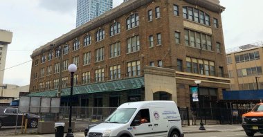 Vehicles pass the Pathside Building in Jersey City, New Jersey, U.S., June 4, 2021. (AP Photo)