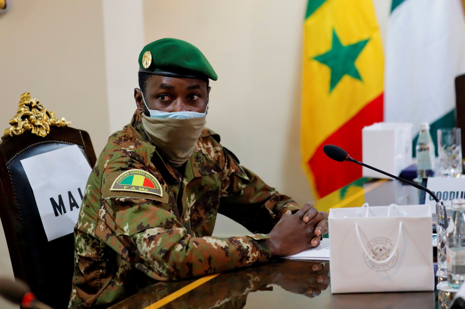 Col. Assimi Goita, leader of the Malian military junta, attends the Economic Community of West African States (ECOWAS) consultative meeting in Accra, Ghana September 15, 2020. (Reuters Photo)