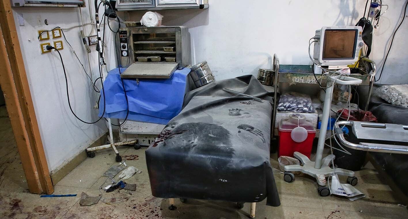 Al-Atareb Hospital in Aleppo Governorate, northern Syria, which is under the control of the Syrian opposition, was out of service due to the bombing of the Syrian regime, March 21, 2021. (Photo by Getty Images)