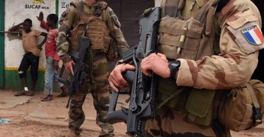 French soldiers on patrol in Bangui, Central African Republic. (AFP Photo)