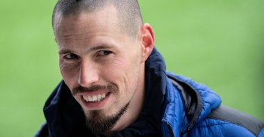IFK Göteborg's then-new player, Slovak midfielder Marek Hamsik smiles during a training session, in Gothenburg, Sweden. (Photo by Bjorn LARSSON ROSVALL / TT News Agency / AFP)