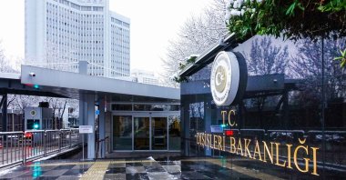 A sign for the Foreign Ministry hangs outside its headquarters in the capital Ankara, Turkey. (Shutterstock File Photo)