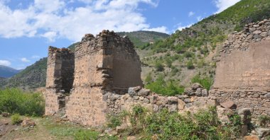 A view of the ruins of Manastır Castle, in Gümüşhane, northern Turkey, June 9, 2021. (DHA PHOTO) 