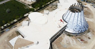 An aerial view shows the ongoing construction of a new museum in Afyonkarahisar, Turkey, May 22, 2021. (IHA Photo)