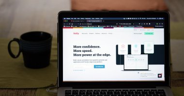 The Fastly homepage is seen in downtown Los Angeles, California, U.S., Tuesday, June 8, 2021. (AP Photo)