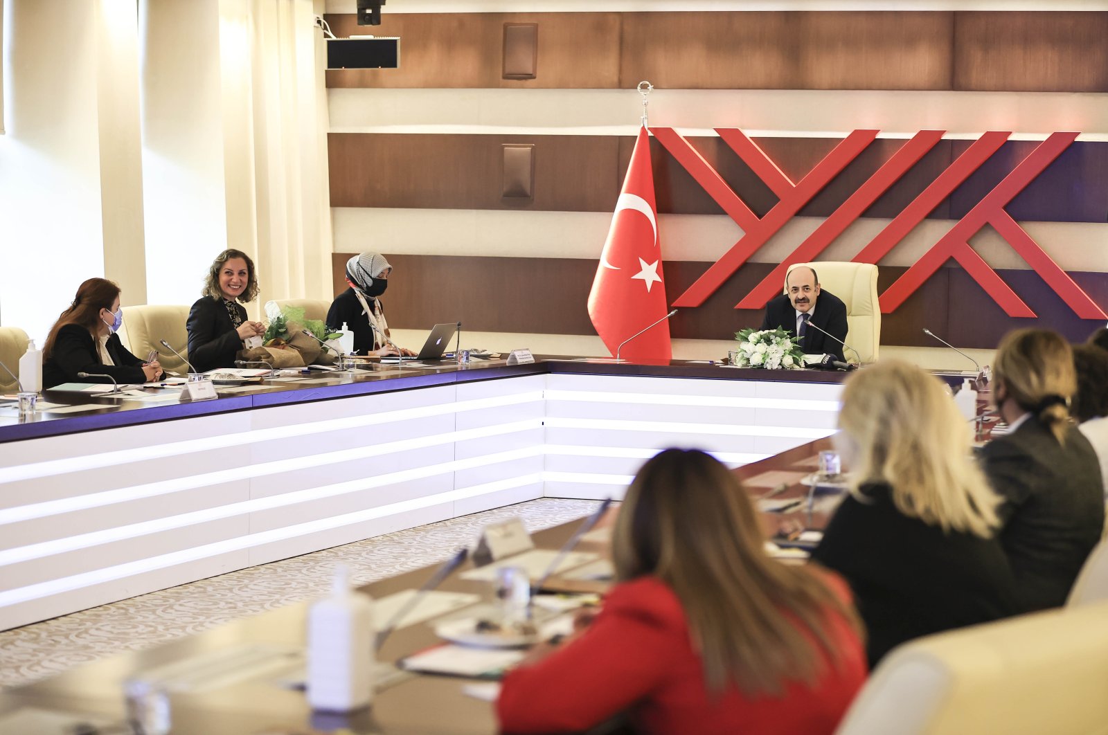 Female rectors attend a meeting with the Council of Higher Education (YÖK) president, Yekta Saraç, in the capital Ankara, Turkey, June 9, 2021. (AA PHOTO)